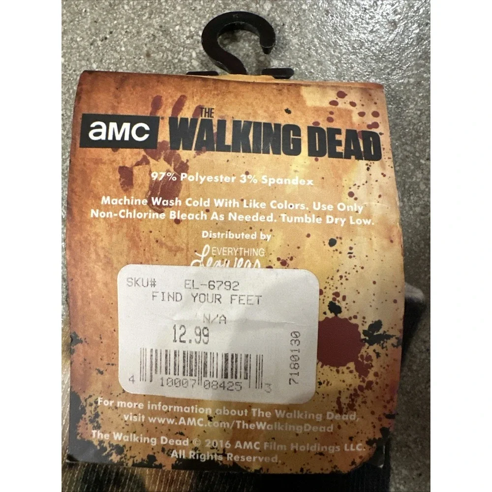 The Walking Dead Walker Socks 1 Pair One Size Fits Most AMC(2015)Daryl Dixon NWT